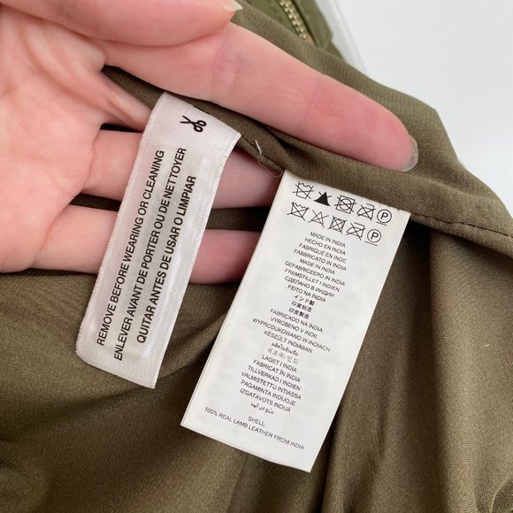 NWT Michael Kors Leather Jacket Olive Green - Picture 11 of 15